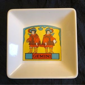 Gemini Astrological Horoscope Candy Trinket Jewelry Ceramic Dish
